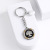 New Octagonal Keychain Carved Big Tree Pearl Keychain Accessories Stainless Steel Golden Edge Keychain