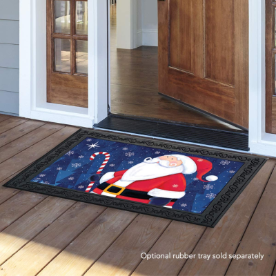 Polaris Santa Claus Christmas Door Mat Candy Cane Indoor/Outdoor X76. 20cm