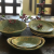 Creative European Court Ceramic Bowl Chinese Retro Tall Bowl Dim Sum Plate Pastry Bowl Plate Tea Table Decoration