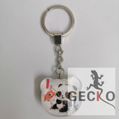 Factory Direct Sales Crystal Glass Key Ring Customized Pictures of Company Guests