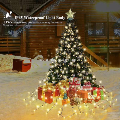 New Arrival with Ring Christmas Tree Lamp Decorative String Lights Top Star Courtyard Garden Outdoor Tree Clothes Waterfall Led Colored Lamp