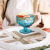 LD Retro European-Style SUNFLOWER Ice Cream Cup Color Dessert Salad Goblet Ice Cream Cup Embossed Glass