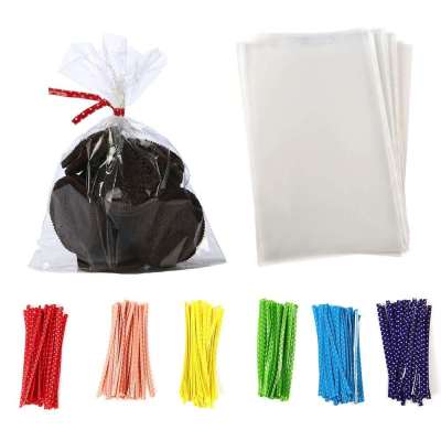 4x9 Clear Plastic Cello Bags with Twist Ties Thick OPP Treat