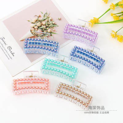 Korean Country Style Square Multicolor, Large Grip Special-Interest Design Ins Internet Celebrity Back Head Shark Clip