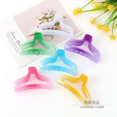 Japanese and Korean Gradient Candy Color Sweet Catch Gap Former Red Tide Updo Temperament Fishtail Clamp Female Bathing and Face Washing Hair Clip for Broken Hair