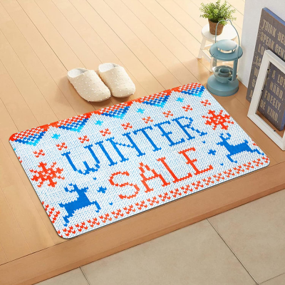 Washable Christmas Carpet, Suitable for Bathroom Kitchen and Bedroom, Non-Slip Super Soft Flannel Personalized Door Mat