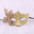 Halloween Masquerade Half Face Mask Venice Princess Mask Gold Powder Butterfly Mask Three-Dimensional Butterfly Mask