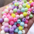 Acrylic Solid Color Beads Beaded Plastic Bead Straight Hole Spring Color Candy Color Children Diy Ornament Accessories