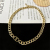European and American Internet Hot Gold Thick Straps Letter Double D Titanium Steel Necklace Hip Hop Pig Nose Clavicle Chain All-Match Necklace Bracelet
