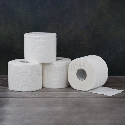 10 Rolls Per Pack Custom Logo Toilet Paper White Water Soluble Roll Paper Native Wood Pulp Wholesale