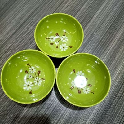 Green Printing Small Bowl Rice Bowl Fast Food Bowl Spicy Hot Pot Rice Noodle Bowl Melamine Bowl Melmac Bowl 1 Yuan 2 Yuan Supply