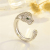 Animal Leopard Ring Temperament Wild Leopard Head Titanium Steel Ring for Women Fashion Micro Inlay Ring Hand Jewelry