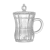 LD Vintage Embossed Chinese Knot Glass Mug Household Clear with Cover Glass Cup Tea Cup Juice Cup