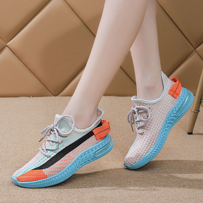 Flying Woven Shoes Women 2022 New Casual Sneakers Women Ins Korean Style Coconut Shoes Schoolgirl Running Shoes E-12