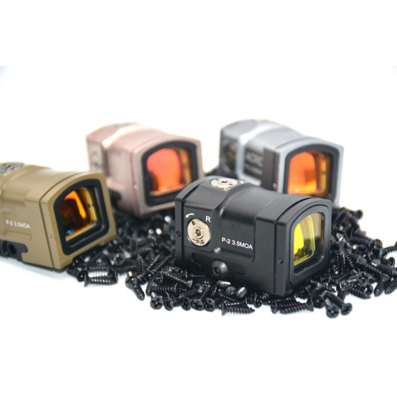 ACRO P-2金属虹膜高透胶合镜片内红点带高低底座黑灰金沙四色可选