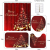 4-Piece Shower Curtain Set Christmas Tree with Non-Slip Carpet, Toilet Cover and Bathroom Mat, Durable and Waterproof