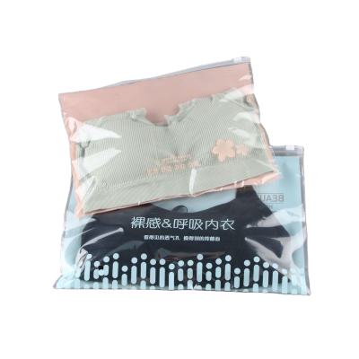 Wholesale Scrub Zipper Bag PE T-Shirt Clothes Underwear Stor