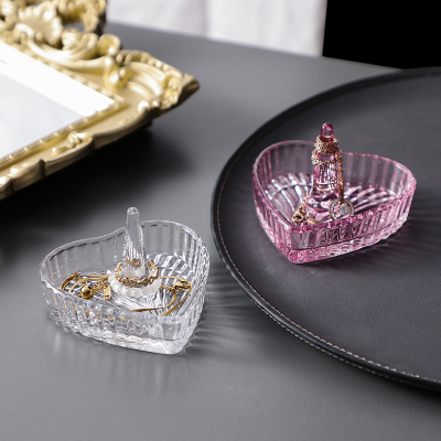 LD Hand Jewelry Jewelry Glass Storage Box Ear Studs Earring Box Storage Hair Accessories Glass Jewelry Box Light Luxury