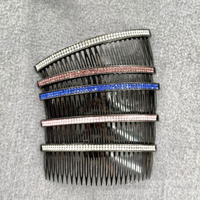 With Diamond Hair Comb Flat Mouth Hair Comb with Diamond Colorful Crystals Hair Comb Korean Style Hair Comb Bangs Comb Popular Ornament Wholesale 1 Yuan Goods