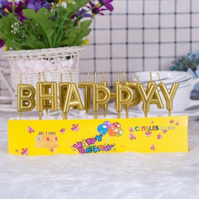 Golden Gold-Plated Letter Candle Creative Birthday Candle Cake Baking Candle Decoration Craft Birthday Candle