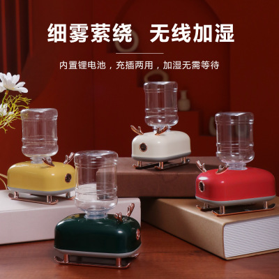 Humidifier Office Desk Surface Panel New Humidifier Elk Christmas Spray Makeup Cartoon USB Charging Humidifier