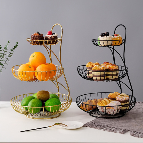 factory direct creative multi-layer fruit basket iron dried fruit basket living room dining room storage shelf multi-layer candy shelf