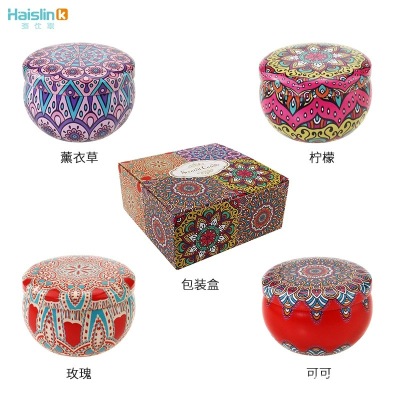 Flower Fragrance Tin Candle Set Dried Flower Fragrance Candle With Hand Gift Festival Decoration Artistic Taper And Candle