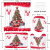 4-Piece Shower Curtain Christmas Tree Gift Decorative Band Non-Slip Carpet Toilet Cover and Bathroom Mat Bathroom Decoration Set