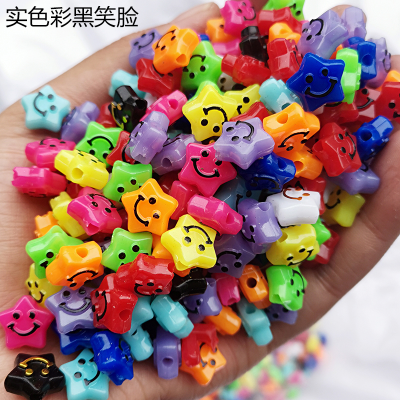 Acrylic Five-Pointed Star Smiley Face Beads Colorful Cartoon Expression Scattered Beads Diy Bracelet Necklace Beaded Jewelry Accessories