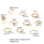 Cross-Border Star Moon Ring Diamond Love Pearl Leaves 10-Piece Ring Set Creative Retro Female Knuckle Ring