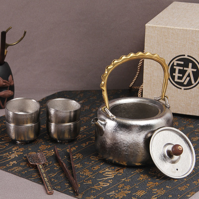 Pure Titanium Ware Teapot Tea Set Electric Kettle Home Office Boiling Water Teapot in Stock Wholesale