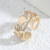 Hot Selling European and American Geometric Diamond Design Ring Female Fashion Ins Cold Wind Opening Ring Ornament