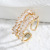 Hot Selling European and American Geometric Diamond Design Ring Female Fashion Ins Cold Wind Opening Ring Ornament