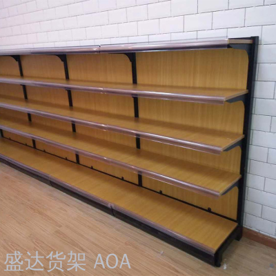 Snack rack single-sided double-sided combination of steel and wood food cabinet supermarket shelf display rack