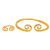 Alluvial Gold Carved Inprint Text Hoop Charm Bracelet Ring for Women 24K Brass Gold-Plated Accessories No Color Fading