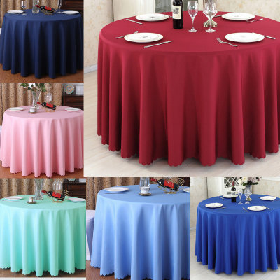 Advertising Exhibition Tablecloth Tablecloth round Type Round Table Table Skirt Table Skirt Plain Pure Color Zhu Wenwei Yarn Fabric round Tablecloth