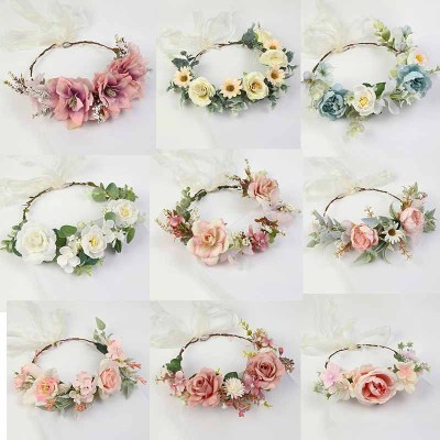 Mori Normcore Style Sweet Hairband European and American Style Bride Temperament Artificial Wreath Headdress Retro Girl Formal Dress Accessories