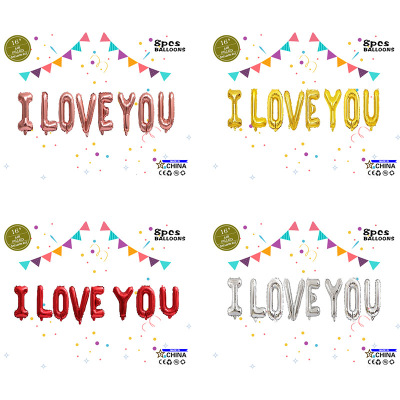 16-Inch I Love You I Love You Letter Set Birthday Wedding Room Decoration Proposal Aluminum Film Party Balloon