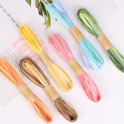 New Product Recommended Children's DIY Paper String 6 Pieces Material Rope Straw Rope Color Lafite Paper String 10 M