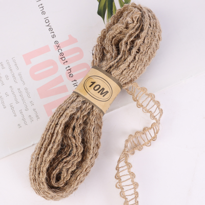 Natural Jute Woven Ribbon DIY Kindergarten Gifts Packaging Christmas Decoration Handmade Hemp Rope 1. 5cm Wide