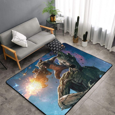 Superhero Area Carpet Non-Slip Soft Flannel Floor Carpet 3D Printing Living Room Bedroom Office