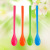 Plastic Children Spoon Long Handle 18cm Spoon Household Spoon Cold Drink Candy Color Stirring Spoon