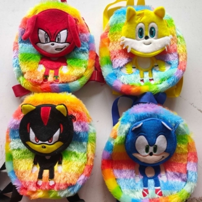 Sonic Sonic Backpack Plush Cartoon School Bag Children's Bags Toy Bag