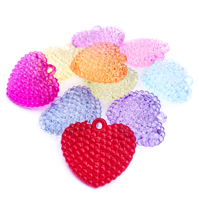 Peach Heart Starry Crystal Mixed Color Transparent Acrylic Beads Diy Beaded Loose Beads Pendant Necklace Accessories