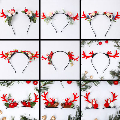 Christmas Headwear Simulation Antler Hairband Party Cute Hairpin Hair Accessories Mori Girl Chinese Hawthorn Ornament Photography Performance