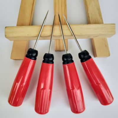 One Yuan Store Straight Cone Crochet Hook Red Handle Crochet Hook Stainless Steel Cone 1 Yuan Store Wholesale