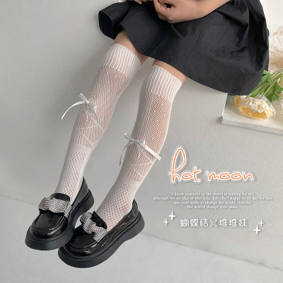 Hotmoon Korean New over-the-Knee Children's Bow Lace Bunching Socks Sweet Princess Socks Mid-Calf Calf Socks