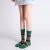 Internet Celebrity Mona Same Style Brown Contrast Color with Green and Blue Striped Socks Women's Trendy Wear Tube Socks Women's Ins Trendy Women's Socks