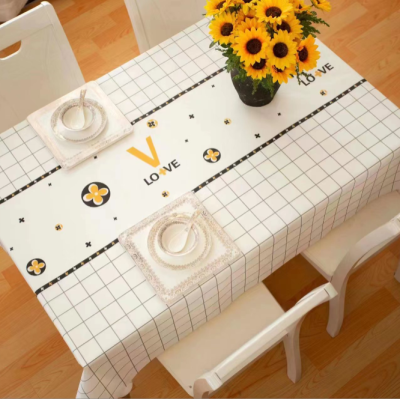 Nordic Household Waterproof Oil Draining Tablecloth PVC Rectangular Easy to Clean Disposable Coffee Table Tablecloth Simple