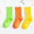 Double Needle Children's Socks Children's Socks Children 2022 Autumn New Candy Color Solid Color Boys Girls Mid-Calf Length Children's Socks Baby Rainbow Socks